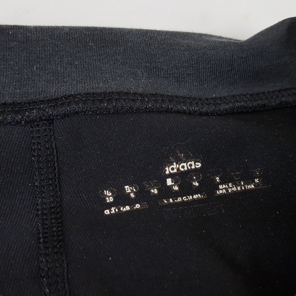 Adidas Foldover Waist Black & Gray Yoga Pants - Picture 4 of 5